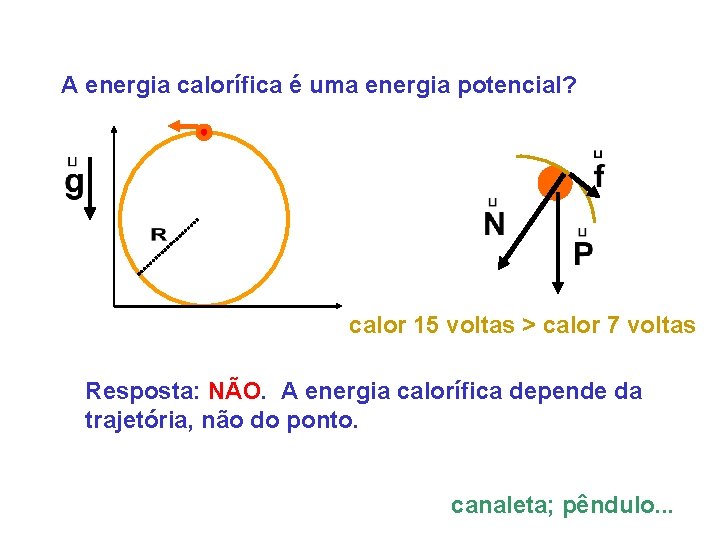 A energia calorífica é uma energia potencial? calor 15 voltas > calor 7 voltas