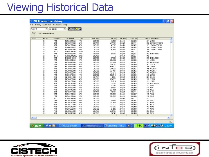Viewing Historical Data 