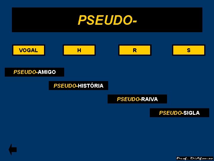 PSEUDOVOGAL H R S PSEUDO-AMIGO PSEUDO-HISTÓRIA PSEUDO-RAIVA PSEUDO-SIGLA 