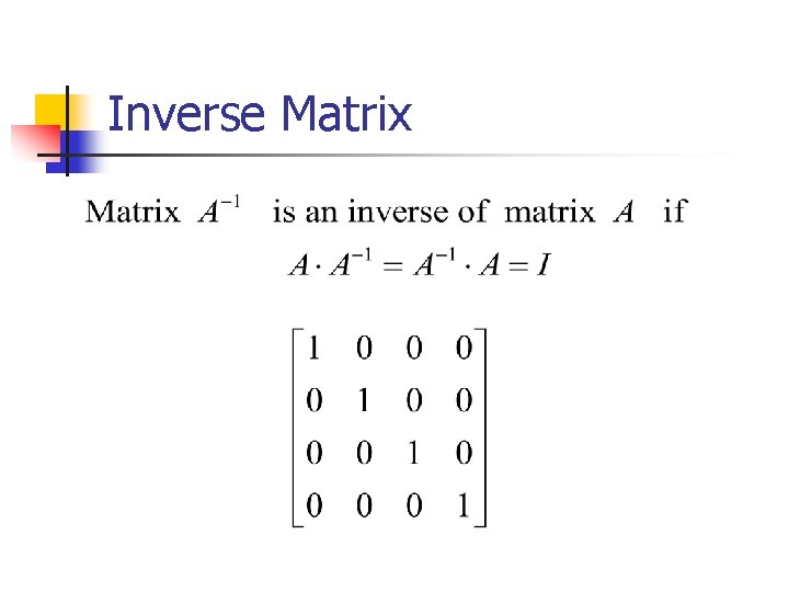 Inverse Matrix 