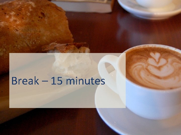 Break – 15 minutes 