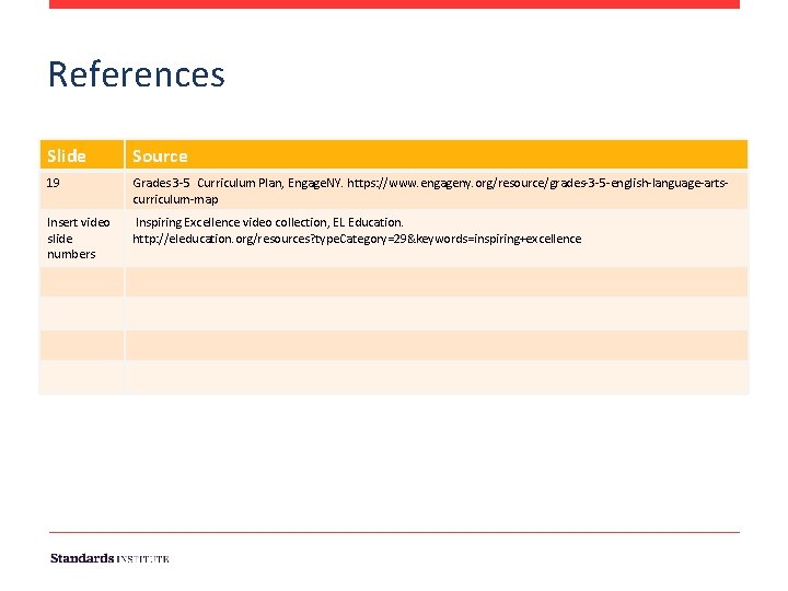 References Slide Source 19 Grades 3 -5 Curriculum Plan, Engage. NY. https: //www. engageny.