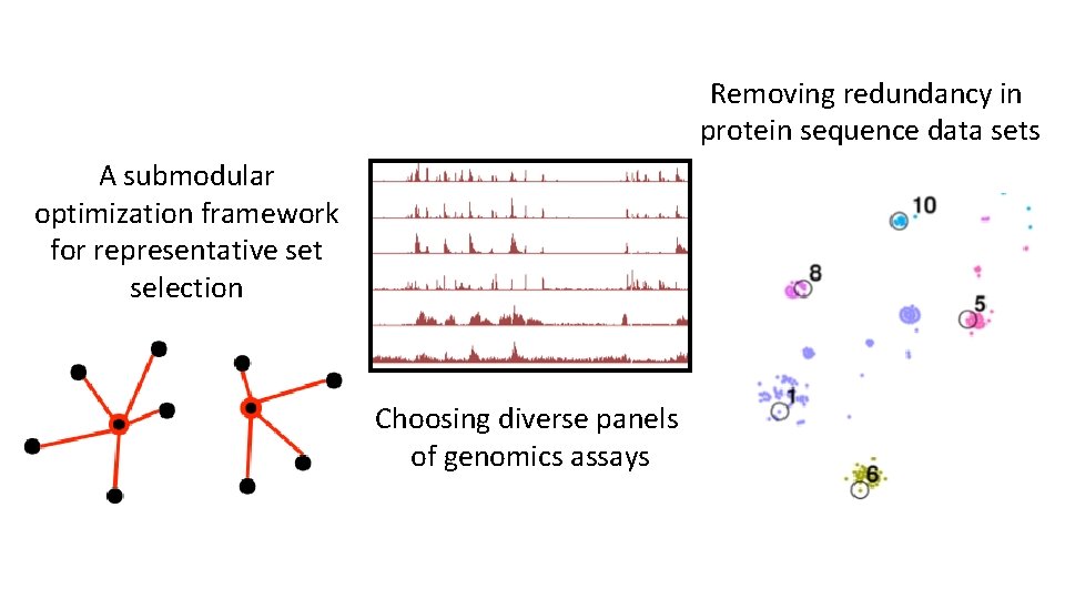 Removing redundancy in protein sequence data sets A submodular optimization framework for representative set