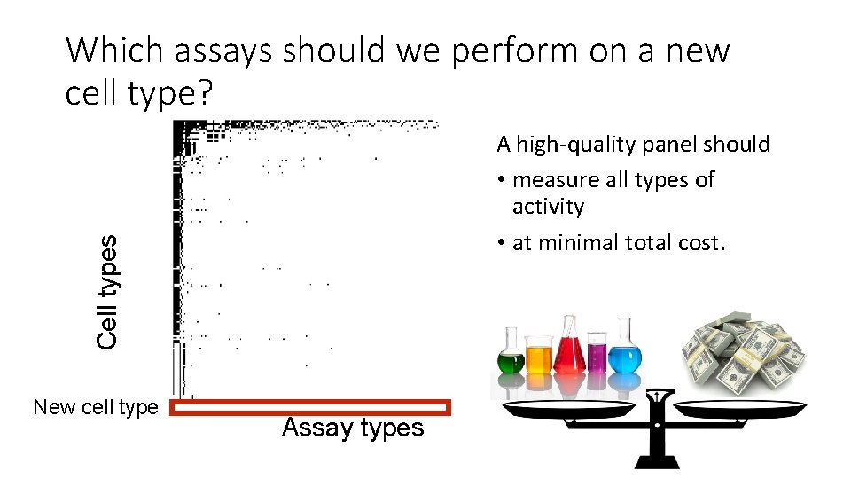 Which assays should we perform on a new cell type? Cell types A high-quality