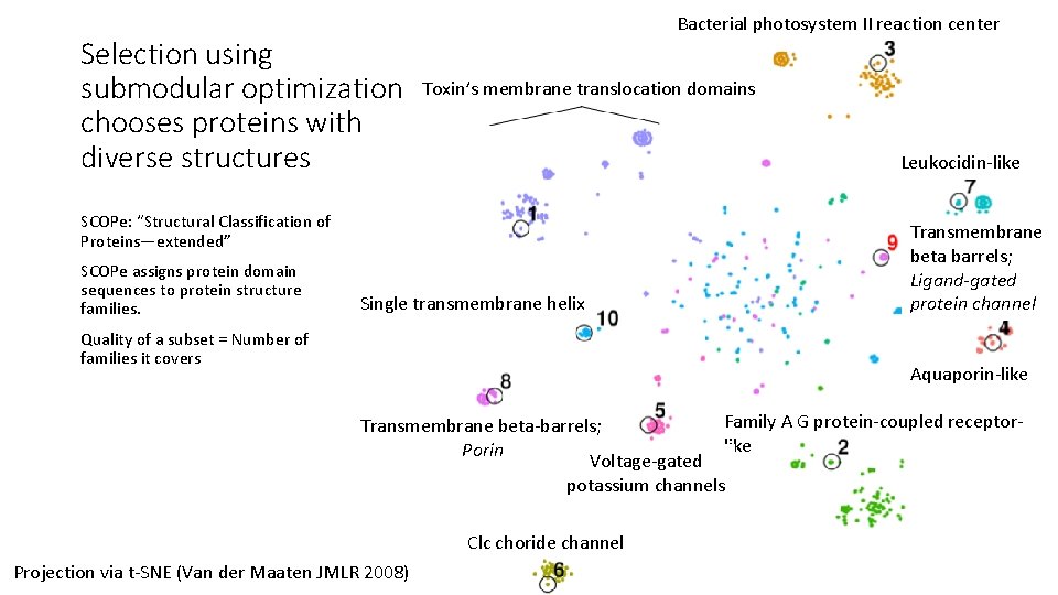 Selection using submodular optimization chooses proteins with diverse structures Bacterial photosystem II reaction center