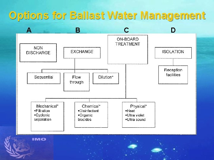 Options for Ballast Water Management A B C D 