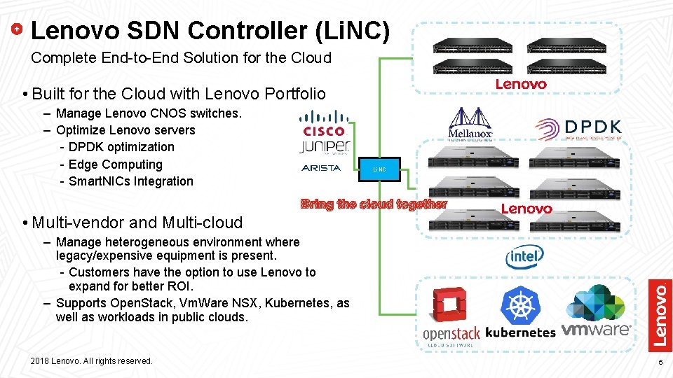 Lenovo SDN Controller (Li. NC) Complete End-to-End Solution for the Cloud • Built for