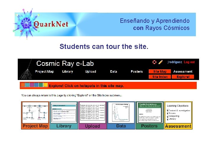 Enseñando y Aprendiendo con Rayos Cósmicos Students can tour the site. 