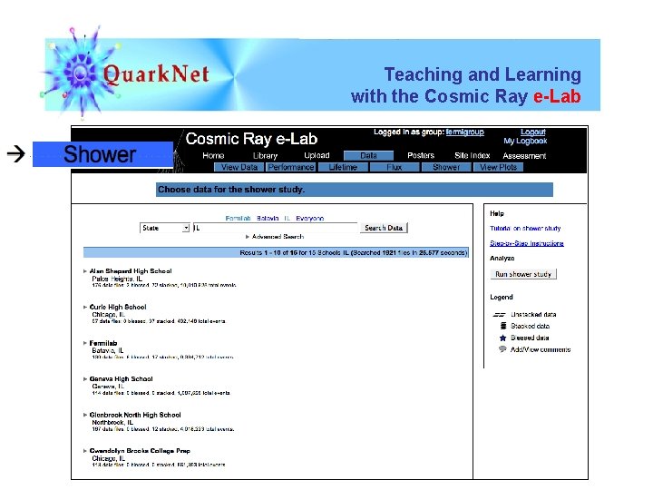 Teaching and Learning with the Cosmic Ray e-Lab 