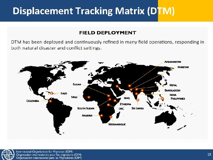 Displacement Tracking Matrix (DTM) 13 Displacement Tracking Matrix (DTM) 13