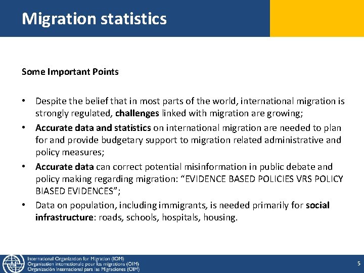 Migration statistics Some Important Points • Despite the belief that in most parts of Migration statistics Some Important Points • Despite the belief that in most parts of