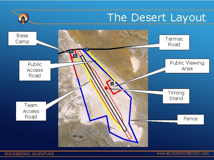 The Desert Layout Base Camp Public Access Road Tarmac Road Public Viewing Area Timing