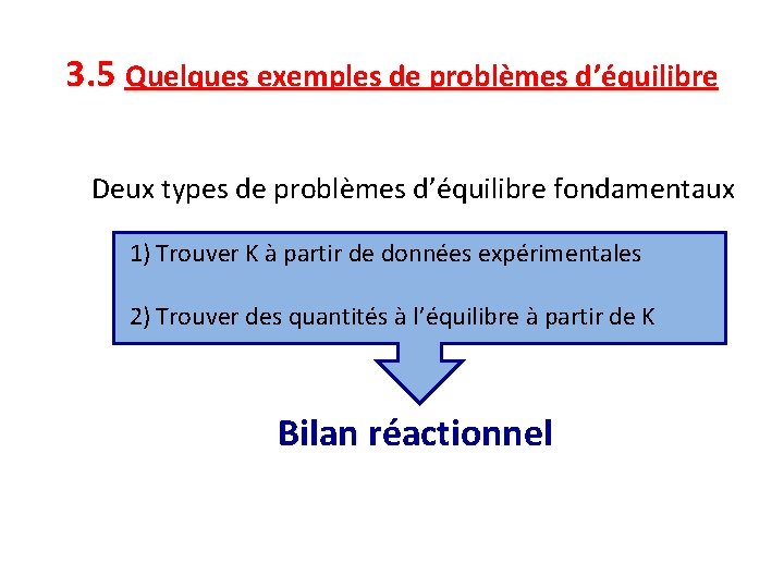 3. 5 Quelques exemples de problèmes d’équilibre Deux types de problèmes d’équilibre fondamentaux 1)