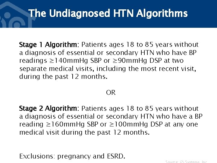 The Undiagnosed HTN Algorithms Stage 1 Algorithm: Patients ages 18 to 85 years without
