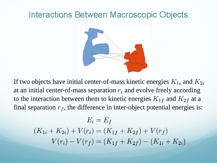Interactions Between Macroscopic Objects 
