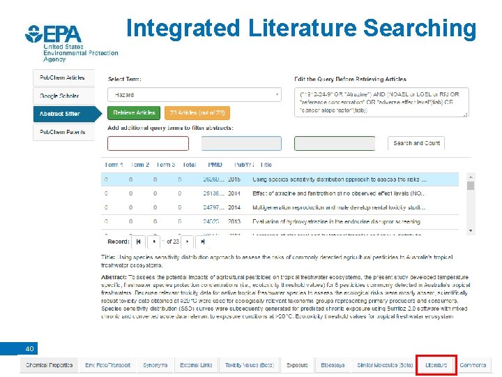 Integrated Literature Searching 40 