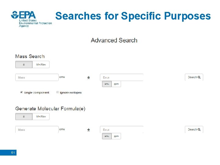 Searches for Specific Purposes 51 