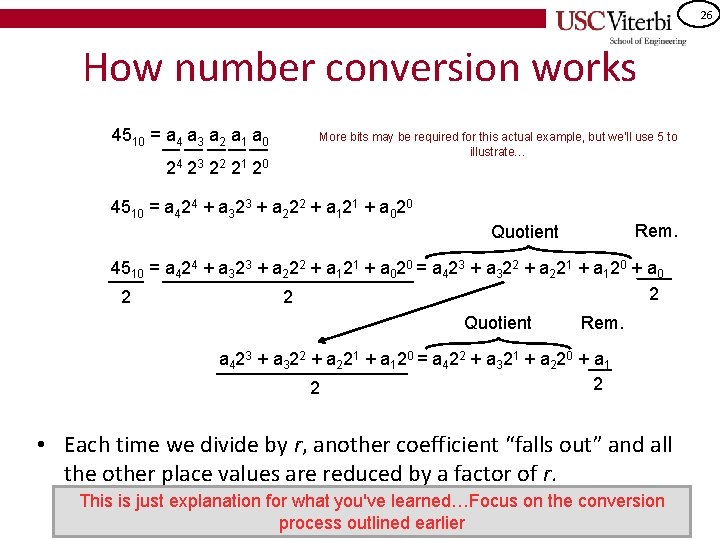 26 How number conversion works 4510 = a 4 a 3 a 2 a