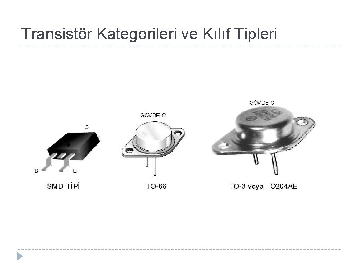 Transistör Kategorileri ve Kılıf Tipleri 