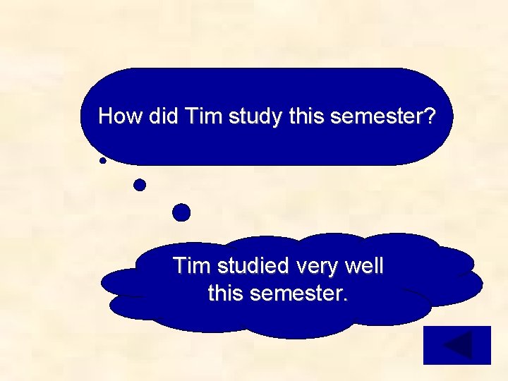 How did Tim study this semester? Tim studied very well this semester. 