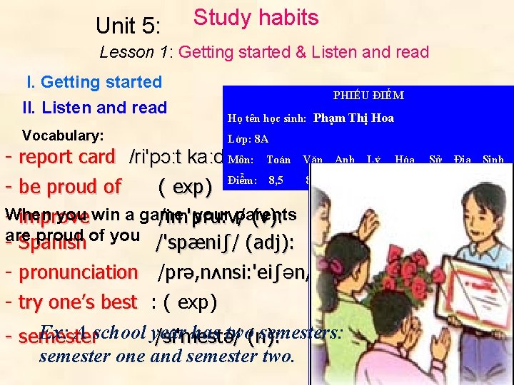 Unit 5: Study habits Lesson 1: Getting started & Listen and read I. Getting