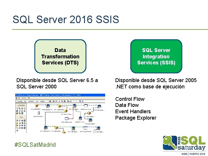 SQL Server 2016 SSIS Data Transformation Services (DTS) Disponible desde SQL Server 6. 5 SQL Server 2016 SSIS Data Transformation Services (DTS) Disponible desde SQL Server 6. 5