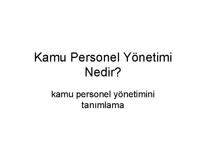 Kamu Personel Yönetimi Nedir? kamu personel yönetimini tanımlama 