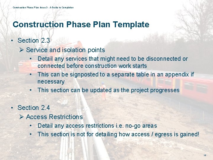 Construction Phase Plan: Issue 3 - A Guide to Completion Construction Phase Plan Template