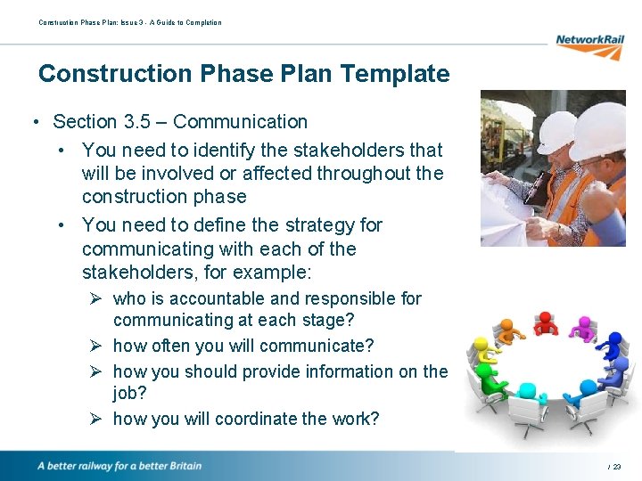 Construction Phase Plan: Issue 3 - A Guide to Completion Construction Phase Plan Template
