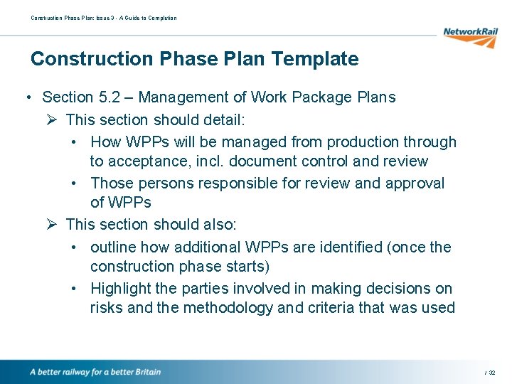 Construction Phase Plan: Issue 3 - A Guide to Completion Construction Phase Plan Template