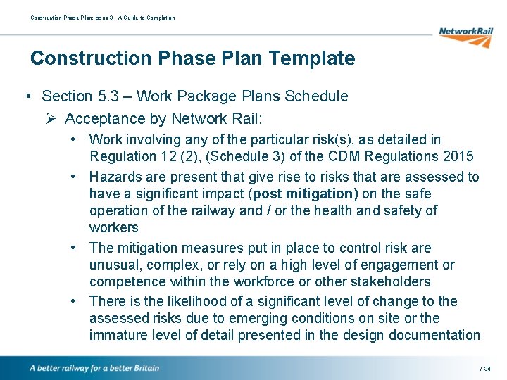 Construction Phase Plan: Issue 3 - A Guide to Completion Construction Phase Plan Template