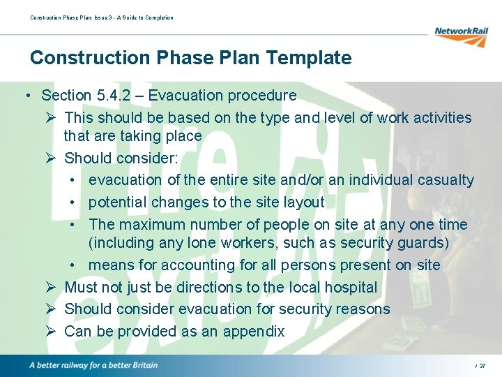 Construction Phase Plan: Issue 3 - A Guide to Completion Construction Phase Plan Template