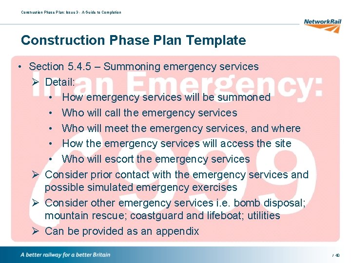 Construction Phase Plan: Issue 3 - A Guide to Completion Construction Phase Plan Template