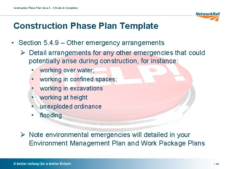 Construction Phase Plan: Issue 3 - A Guide to Completion Construction Phase Plan Template