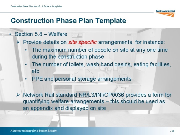 Construction Phase Plan: Issue 3 - A Guide to Completion Construction Phase Plan Template