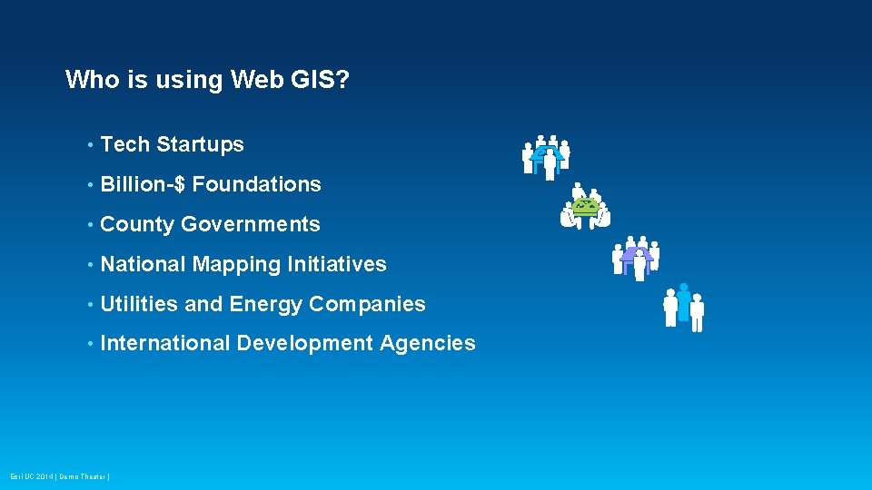 Who is using Web GIS? • Tech Startups • Billion-$ Foundations • County Governments