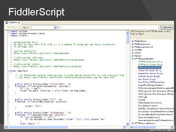 Fiddler. Script 