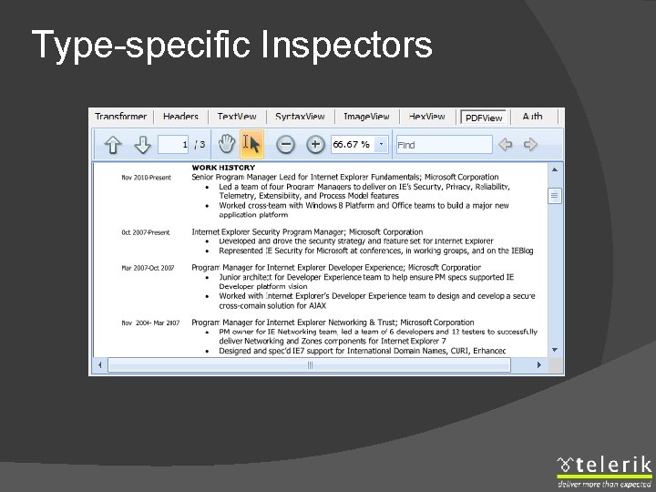 Type-specific Inspectors 