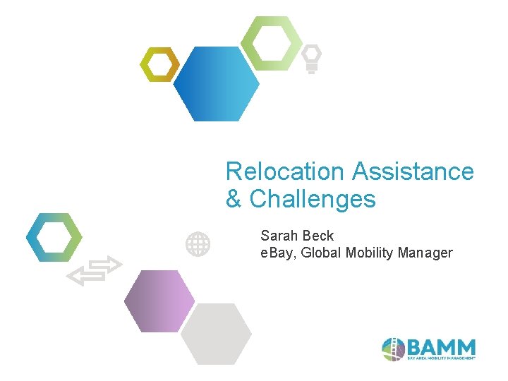 Relocation Assistance & Challenges Sarah Beck e. Bay, Global Mobility Manager 