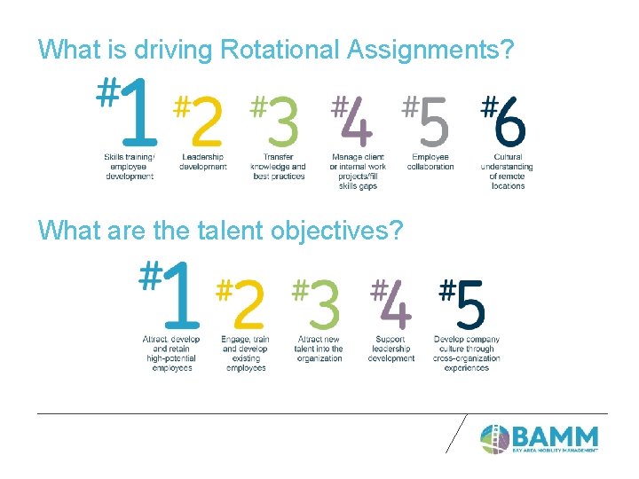 What is driving Rotational Assignments? What are the talent objectives? 