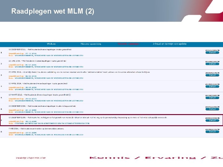 Raadplegen wet MLM (2) Raadplegen wet MLM (2)