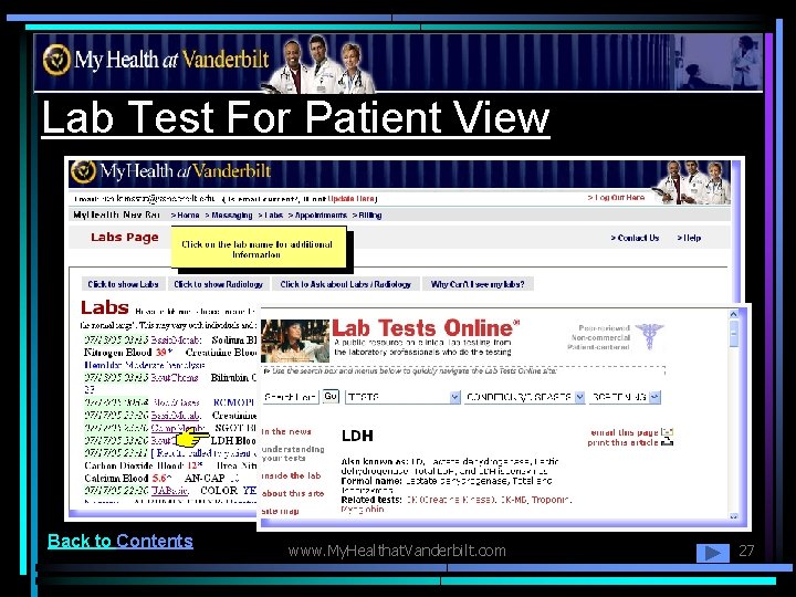 Lab Test For Patient View Back to Contents www. My. Healthat. Vanderbilt. com 27