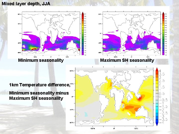 Mixed layer depth, JJA Minimum seasonality 1 km Temperature difference, Minimum seasonality minus Maximum