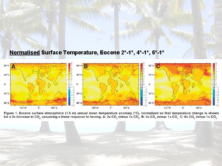 Normalised Surface Temperature, Eocene 2*-1*, 4*-1*, 6*-1* 