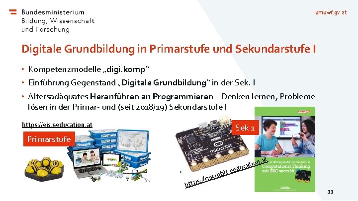 bmbwf. gv. at Digitale Grundbildung in Primarstufe und Sekundarstufe I • Kompetenzmodelle „digi. komp“