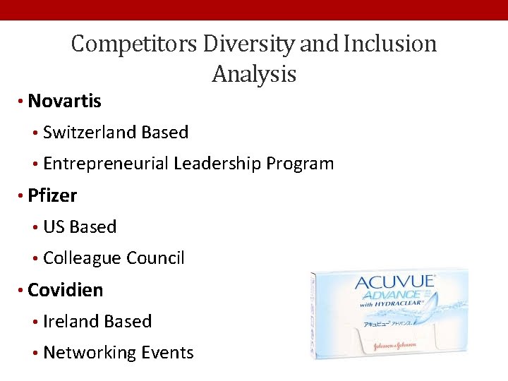 Competitors Diversity and Inclusion Analysis • Novartis • Switzerland Based • Entrepreneurial Leadership Program