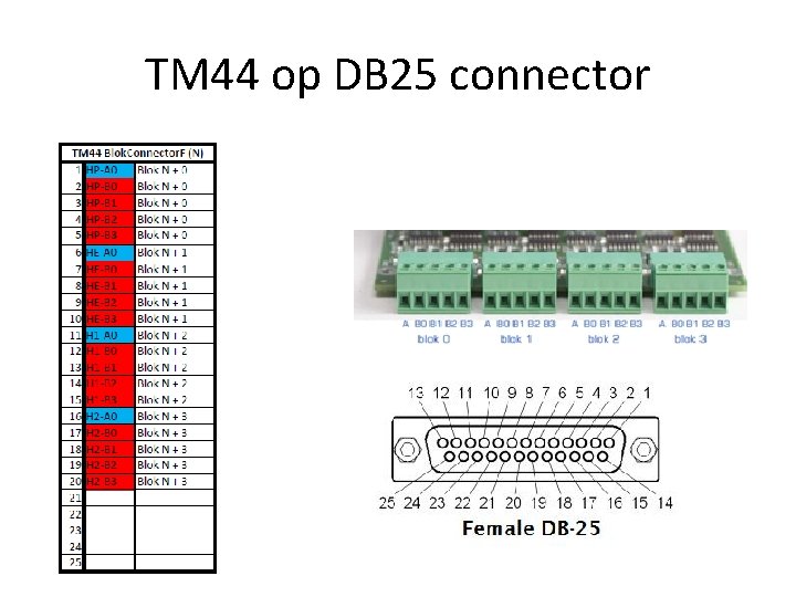 TM 44 op DB 25 connector 