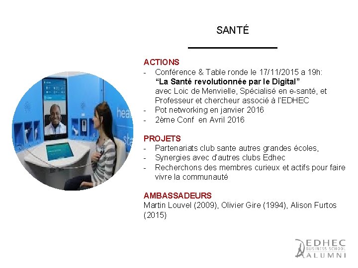 SANTÉ ACTIONS - Conférence & Table ronde le 17/11/2015 a 19 h: “La Santé