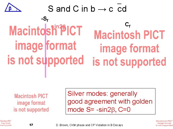 S and C in b → c cd -Sf Cf sin 2 Silver modes: