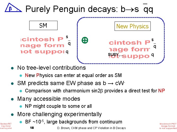 Purely Penguin decays: b s qq SM New Physics s q q l q